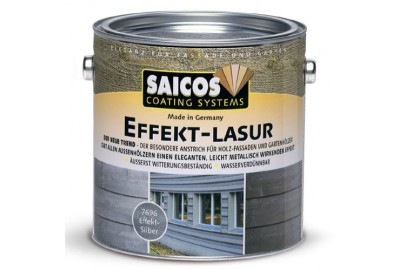 Специальная краска для деревянных фасадов с эффектом металлика SAICOS Effekt-Lasur эффект золота 0.75л