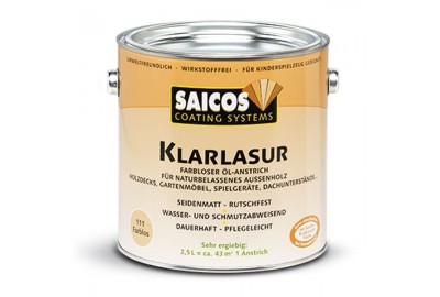 Бесцветная масляная лазурь SAICOS Klarlazur 2.5л