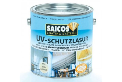 Защитная лазурь с УФ-фильтром для внутренних работ Saicos UV-Schutzlasur Innen белая прозрачная 2.5л